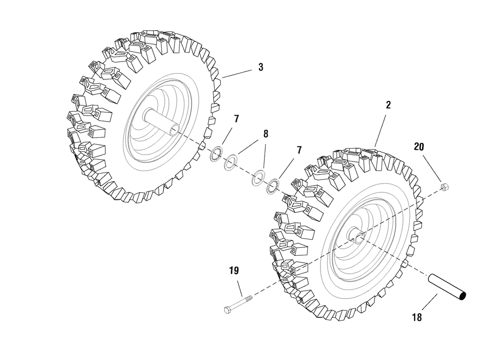 Wheel And Tire Group Diagram and Parts List for 1695575 2008 Briggs and Stratton Snow Blower